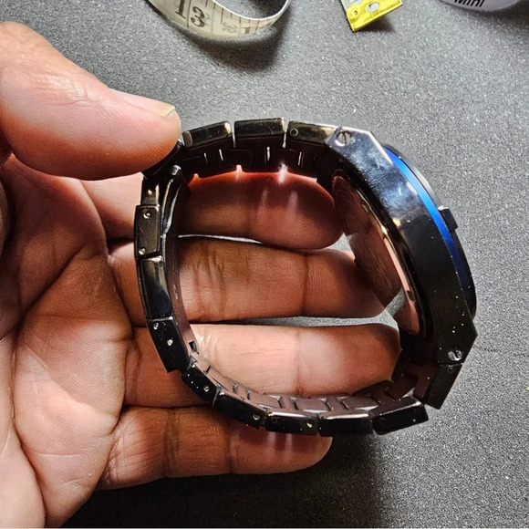 Vince Camuto Quartz Watch VC/1009BLBK The Master Blue Aluminum Black Ion-Plated - Picture 7 of 10